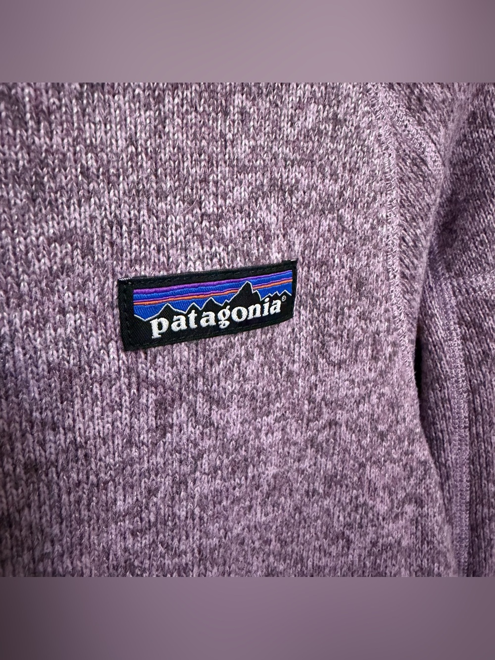 Patagonia Better Sweater Heathered Lavender Quarter-Zip Fleece Pullover Small - Picture 6 of 8